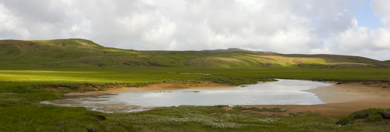 Light On Hillside Above Lake